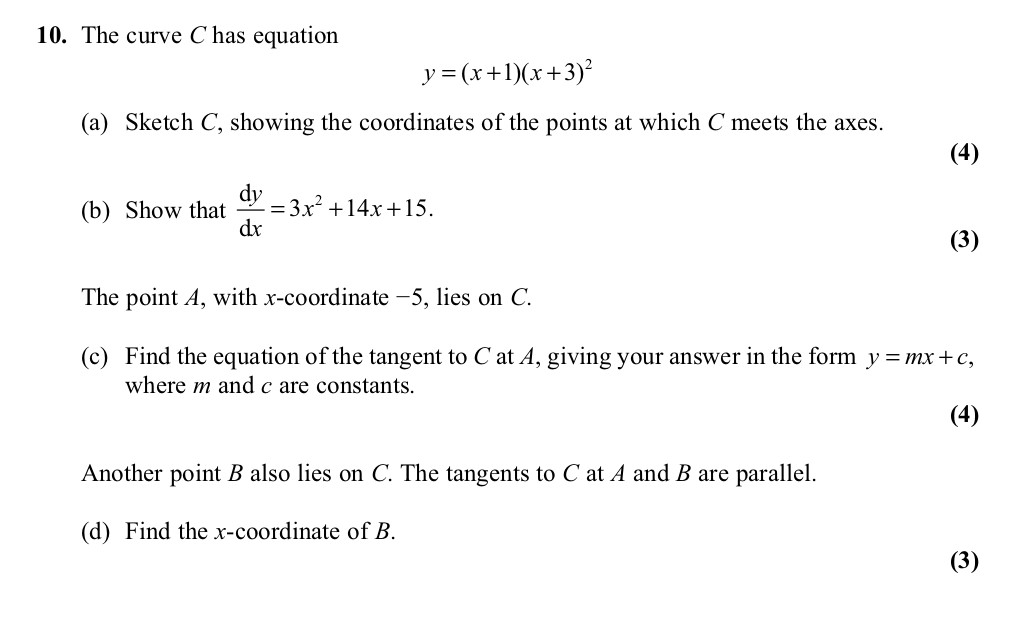 The-curve-C-has-equation--y-=-(x-+-1)(x-+-3)^2--(a)-Sketch-C,-showing-the-coordinates-of-the-points-at-which-C-meets-the-axes-Edexcel-A-Level Maths Pure-Question 2-2011-Paper 2.png